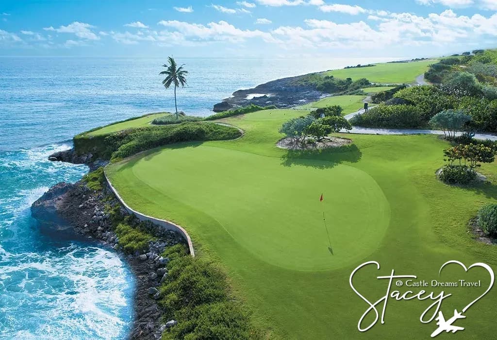Oceanfront golf course at Sandals Emerald Bay in the Bahamian Out Islands