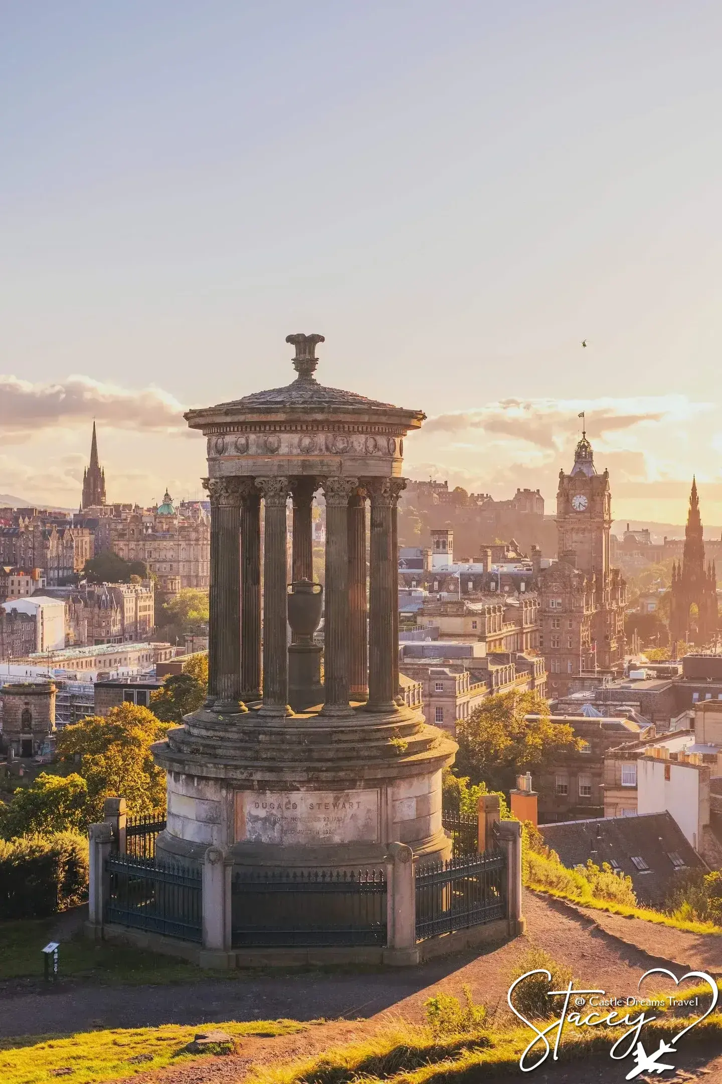 Edinburgh Castle atop its volcanic rock above the city